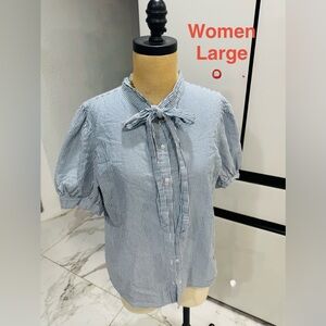 Striped Blue Women's Top